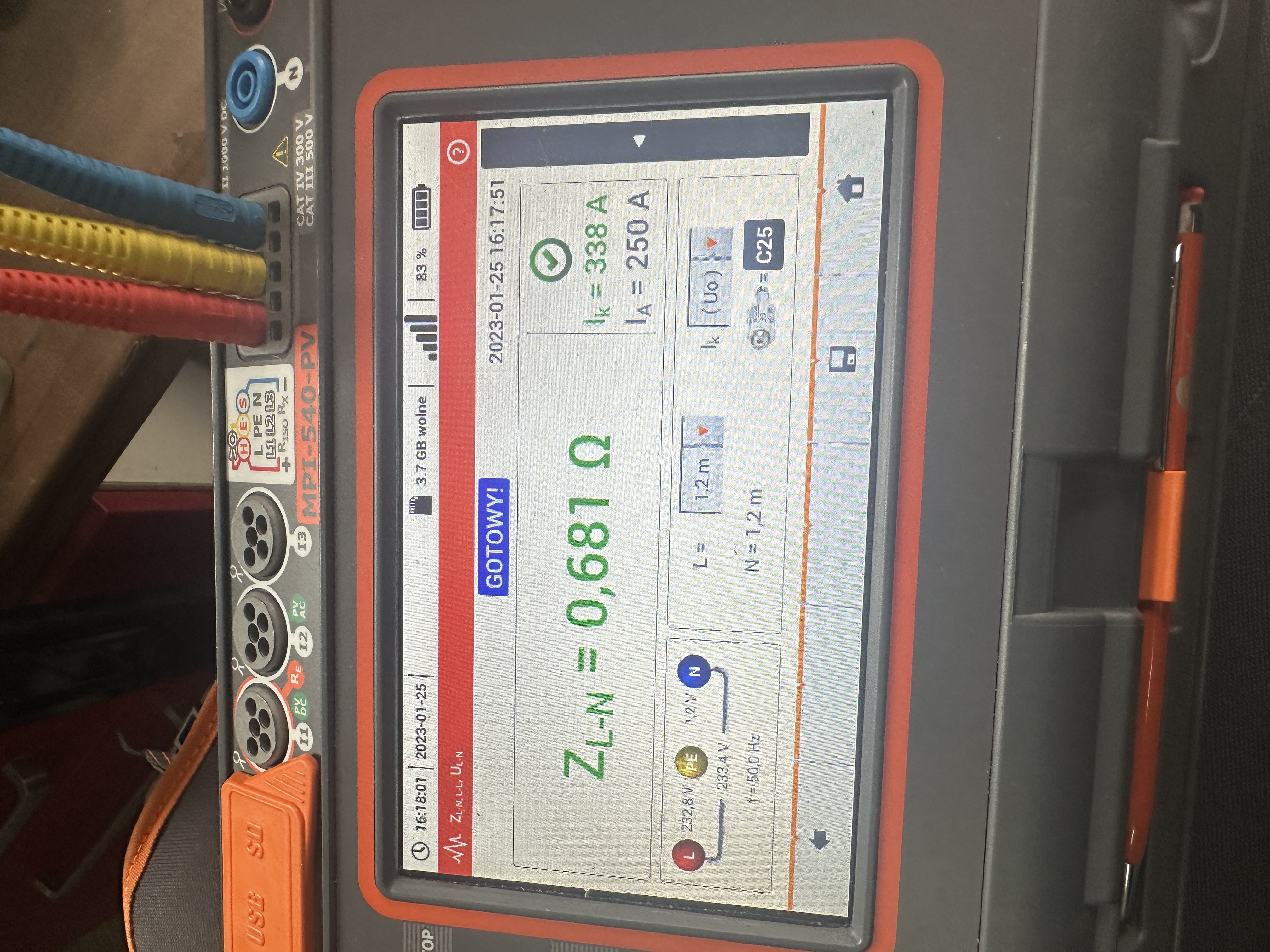 Pomiar impedancji pętli L-N