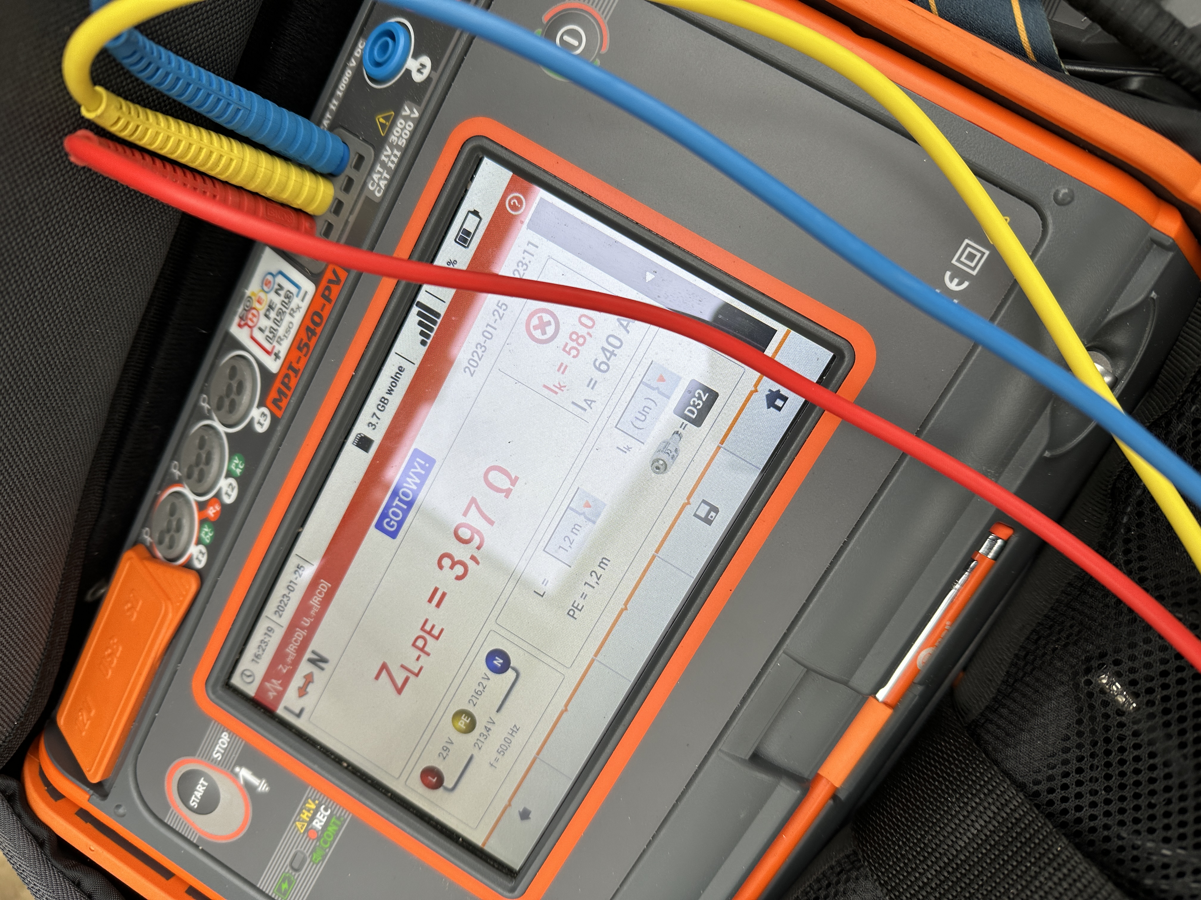 Pomiar impedancji pętli zwarcia L-PE